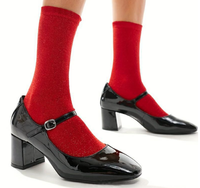 Chaussettes scintillantes CMAX pour femmes, en tricot, brillantes, dorées et argentées, respirantes, pour un usage quotidien et en extérieur