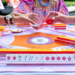 Juego de Fichas de Mahjong Americanas Bams & Bubbly de 4 Capas con Confeti, Azul y Morado, Logotipo Personalizado para Casino, Juegos de Mesa de Apuestas Sociales - Product Image 3