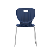 Tabourets de bureau modernes à hauteur fixe, chaises d'école durables en plastique avec pieds métalliques, empilables pour hôpitaux et salles de réunion