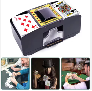 Rareidel Mélangeur <span class=keywords><strong>de</strong></span> cartes électrique pour casino, distributeur automatique <span class=keywords><strong>de</strong></span> cartes à 2 jeux pour jeux <span class=keywords><strong>de</strong></span> cartes à domicile <span class=keywords><strong>UNO</strong></span> Texas Hold'em, alimenté par batterie - Product Image 2