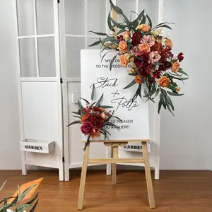Artificial Flowers For Wedding Arrangement Party Ceremony Reception Flower Backdrop Welcome Sign Decoration Photo Props Decor