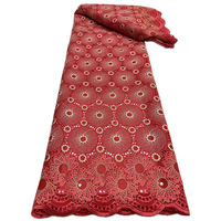 Tissu de dentelle suisse motif rond tissu brodé dentelle ajourée vêtements de mariage jupe femmes dentelle de voile suisse africaine