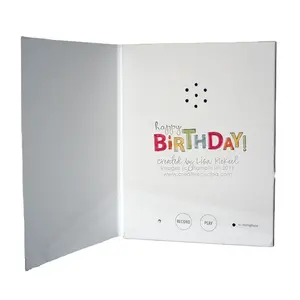 Custom Print Happy Birthday Greeting Card Thank You Sound Cards,Logo Design Print Gold Festival Gift Card