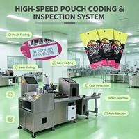 Machine de marquage laser à positionnement visuel volant avec alimentation automatique de feuilles, inspection de codes QR, tri des défauts et ligne de production d'emballage