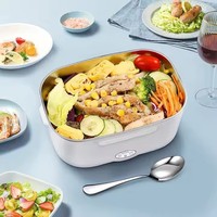 Boîte à lunch électrique auto-chauffante, chauffe-aliments portable, boîte à lunch électrique chauffante multifonction en acier inoxydable