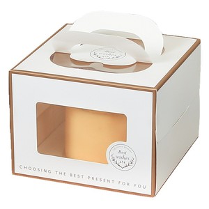 Caja de Pastel Ecológica de Papel Kraft con Asa y Tapa Transparente Grande, Impresión Offset, Embalaje Seguro para Alimentos para Bodas y Fiestas - Product Image 5
