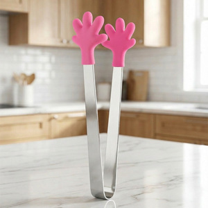 <b>Silicone</b> Mini Palm Ice Clips Stainless Steel Dessert <b>Tools</b> For Cocktail Drink Cooling - Product Image 4