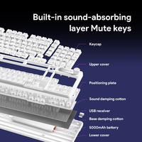 Clavier à membrane IP98 PRO 98 touches, sans fil tri-mode, rétroéclairage RGB, disposition ISO espagnole, sensation mécanique avec bouton rotatif