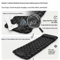 Matelas gonflable d'extérieur en TPU avec pompe à pied intégrée, tapis de camping portable, équipement de randonnée, tapis de sieste