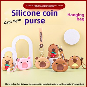 Monedero de Silicona Kapi Bala con Cierre Abierto, Impermeable, con Estampados de Animales de Dibujos Animados, Llavero Colgante, Bolsa de Almacenamiento Mini Ultraligera - Product Image 1