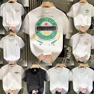 <span class=keywords><strong>เสื้อยืด</strong></span>ฮิปฮอปผู้ชาย คอเรียบ ผ้าคอตตอนนุ่มถัก 220gsm ลายตัวอักษร แขนสั้น ผ้าฝ้าย 100% ลดราคา ขายส่ง - Product Image 3