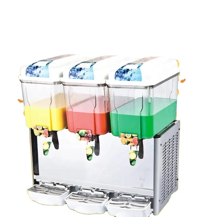 3 Tanks 3.2 Gallon Bowl Refrigerated Juice Dispensers Beverage Dispenser Ice Tea Drink Machine