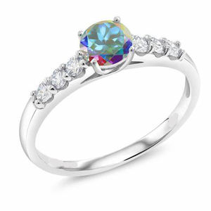 Кольцо мистического топаза овальной формы розовое кольцо мистического топаза анатометальное мистическое топаз - Product Image 4