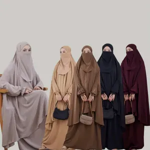 Vestido de oração abaya de poliéster sem costura e respirável de alta qualidade para mulheres muçulmanas Khimar