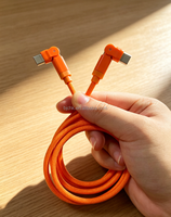 Kabel Data Tipe-C Tembaga Murni Pengisian Daya Super Cepat Putar 180 Derajat, Dua Lapisan, Berlapis Nilon untuk Earphone IOS