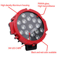 7 pouces 51W LED barre de lumière de travail faisceau de tache ronde 4X4 lampe de conduite phare antibrouillard pour moto tout-terrain camion voiture ATV