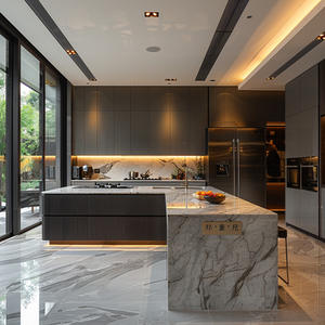 Armarios de cocina modulares brillantes y modernos de diseño libre fabricados en China a partir de 18 años, muebles de cocina de madera de calidad de fábrica - Product Image 4