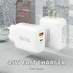 Chargeur rapide 45W double A + C pour téléphone <span class=keywords><strong>portable</strong></span> Adaptateur USB PD Qc3.0 PD pour téléphone <span class=keywords><strong>portable</strong></span> Adaptateur <span class=keywords><strong>portable</strong></span> pour téléphone - Product Image 2