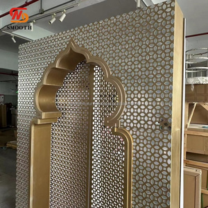 Suave estilo marroquí acrílico curvo acrílico oro 8 pies telón de fondo para boda Hotel evento Fiesta - Product Image 4