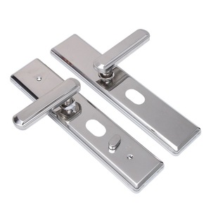 Poignée de porte en acier inoxydable 330 mm, finition miroir, levier de verrouillage, double ressort, ambidextre, design moderne - Product Image 5