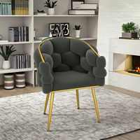 Günstiger Hot Sell Velvet Moderner Einzels ofa stuhl mit goldenem Metall bein