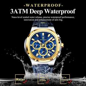 Reloj de Cuarzo para Hombre Poedagar 834, Resistente al Agua, Correa de Cuero Luminosa, Cronógrafo, Listo para Enviar, Reloj de Pulsera para Negocios, Venta al Por Mayor - Product Image 4