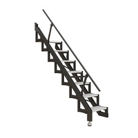 Échelle télescopique murale pliable, échelle de grenier télescopique manuelle, escalier d'accès pliable en acier épaissi pour entrepôt