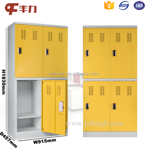 Casillero Metálico Inteligente de 4 Puertas en Amarillo, Blanco y Azul para Escuelas y Hostales, MOQ Bajo, OEM, Personalizado en Acero - Product Image 5