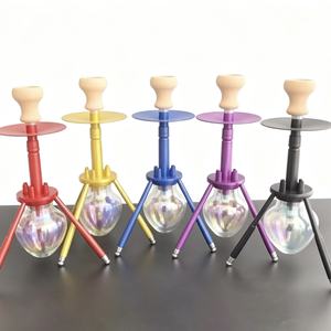 <b>Portable</b> Aluminum Alloy Hookah Glass Base Rocket Shape Shisha Chicha 1 Hose <b>Bar</b> Lounge Party - Product Image 1