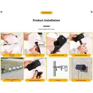 Lampes solaires de <span class=keywords><strong>jardin</strong></span> de petite taille à usage extérieur, indice de protection IP65, LED blanc chaud, matériau ABS, <span class=keywords><strong>longueur</strong></span> 4 m, batterie incluse, installation facile, <span class=keywords><strong>jardin</strong></span> - Product Image 6
