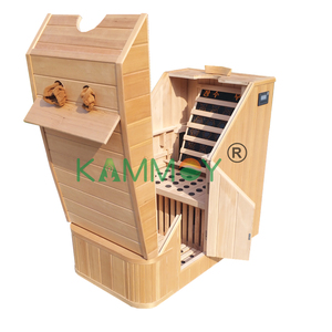 Kamar Sauna Uap Kayu 1 Orang, Ruang Sauna Kering Outdoor Dijual Lembut Bluetooth USB Daya Komputer Kecantikan Bagian Grafis ROHS