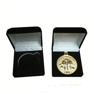 De <span class=keywords><strong>precio</strong></span> barato flocado solo azul conmemorativa cuadrado de terciopelo caja de moneda - Product Image 2