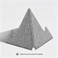 Support de téléphone pliable personnalisable en RPET écologique, organiseur de câbles, support de bureau triangulaire pour la maison et le bureau