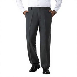 Pantalones Casuales de Hombre, Ligeros, de Pierna Ancha, Resistentes al Viento, Ecológicos, Transpirables, de Secado Rápido, de Poliéster/Algodón, Corte Holgado, Frente Plano - Product Image 1