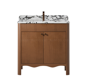 48" Modern Water Resistant Solid <b>Wood</b> Bathroom <b>Vanity</b> Cabinet with Porcelain Basin for Hotel Use - Product Image 3