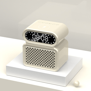 Cargador de diente azul inalámbrico con radio de carga pequeña Altavoces de diente azul Bajo fuerte Altavoz de reloj despertador LED para exteriores - Product Image 6