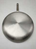 Poêle à frire triple couche en acier inoxydable 24 cm, compatible four et tous feux, pour cuisson quotidienne sans revêtement