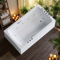 Baignoire de massage rectangulaire en acrylique pur avec drain d'angle pour spa domestique – Vendeur