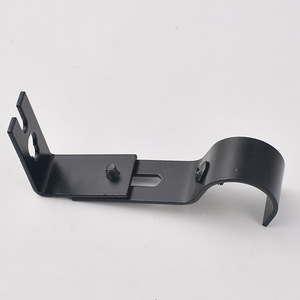 Adjustable Metal Roman Rod <b>Bracket</b> <b>Black</b> Carbon Steel Wall Mount Curved Design Minimalist Easy Installation Universal Curtain - Product Image 2