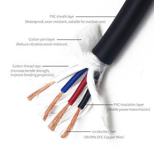 El mejor <span class=keywords><strong>cable</strong></span> de <span class=keywords><strong>altavoz</strong></span> cuadrado de <span class=keywords><strong>4mm</strong></span> de gama alta 2,5 4 núcleos 11 12 13 14 16AWG grado audiófilo HIFI OFC alambre de cobre PVC embalaje en espiral - Product Image 2