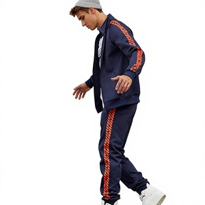 Training Wears Men Tracksuit Set <b>Full</b>-<b>Zip</b> <b>Sweatshirt</b> Jogger Sweatpants Breathable Windproof Cotton Polyester Warm Sports Suit - Product Image 2