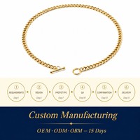 Collier chaîne à maillons cubains Miami en acier inoxydable plaqué or 18 carats PVD personnalisé, 8 mm, avec fermoir OT, vente en gros