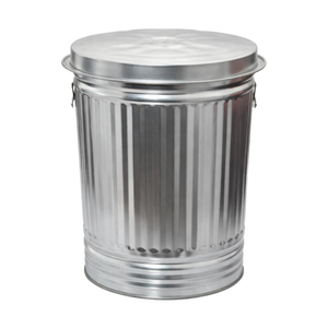 31 Gallon Galvanized Steel Standing Outdoor Dust <b>Bin</b> with <b>Lid</b> - Product Image 1