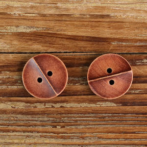 Botones de Madera Vintage para Ropa Infantil, Redondos, Marrón <span class=keywords><strong>Rojizo</strong></span> Natural, con Dos Ojales y Decoración de Encaje, Patrón Cuadrado y Rectangular, al por Mayor - Product Image 1
