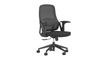 Chaise de bureau moderne à dossier moyen, chaise avec coussin en mesh respirant, chaise de bureau mobile