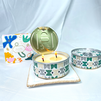 Bougie parfumée artisanale en cire de soja naturelle en gros pour la décoration de la maison, pots en étain, non toxique, aromathérapie, cadeaux créatifs pour les fêtes de Diwali