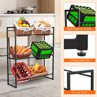 Étagère à vin autoportante en métal à trois niveaux réglable, support de rangement pour 6 bouteilles, organisateur pour la cuisine et le salon