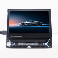 Reproductor multimedia con pantalla táctil retráctil para coche, Radio Estéreo 1DIN con cámara de marcha atrás, Usb, inalámbrico, MP4, Mp5, Android, CD