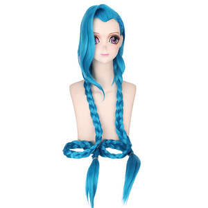 Perruque de cosplay de haute qualité Ainizi China Wigs Vendor pour le champion <span class=keywords><strong>Jinx</strong></span> de <span class=keywords><strong>League</strong></span> <span class=keywords><strong>of</strong></span> Legends, pour exposition de jeu ou Halloween - Product Image 2