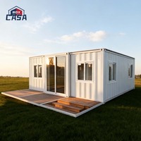 10ft 20ft 40ft 30ft Pliant Préfabriqué Conteneur En Acier Extensible Villa Petite Maison Double Aile Maison Salle De Bains Salon